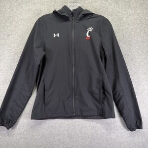 Cincinnati Bearcats Jacket Womens Small Black NCAA Football Under Armour Hooded